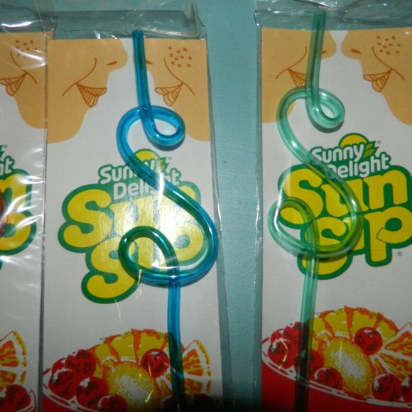 5/$25 Sunny Delight Vintage Sun Sip Crazy Straws - Picture 3 of 3